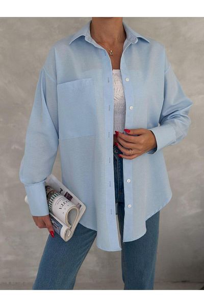 SUYA US WEAR Cămașă model oversize cu nasturi și un buzunar