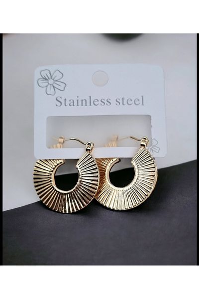 shop Engraved Steel Hook Earrings 316L