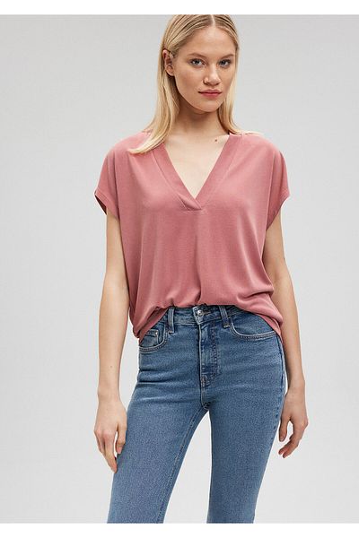 Mavi Μπλουζάκι ροζ V-Neck Lux Touch Tencel - Regular Fit 1612250 -71072