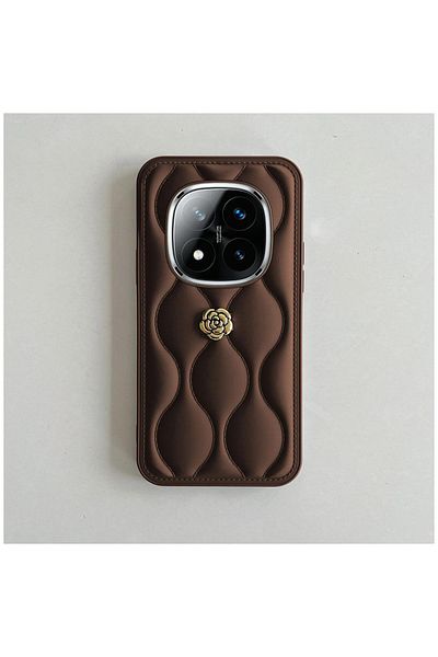 Zebana حافظة جلدية متوافقة مع هاتف Xiaomi Poco X7 Zebana Camellia باللون البني