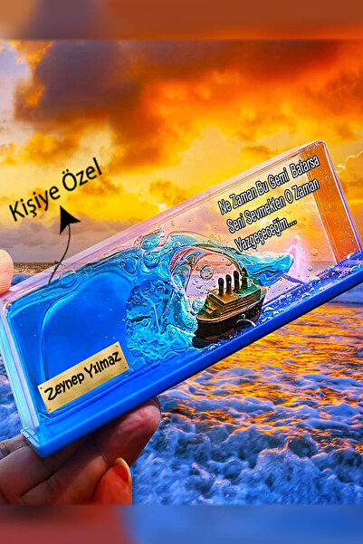 zozoya Kişiye Özel Mesajlı İsimli Batmayan Gemi Kar Küresi Sevgililer Günü Hediyesi