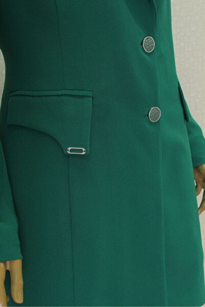 PERFECT 7032 CEKET ÖNDEN ÇÜFT DÜĞMELİ İÇ BLUZ SIFIR KOLUU PANTOLONUN BLEİ YARIM LASTİKLİ 3 LÜ TAKIM QYS TAKI