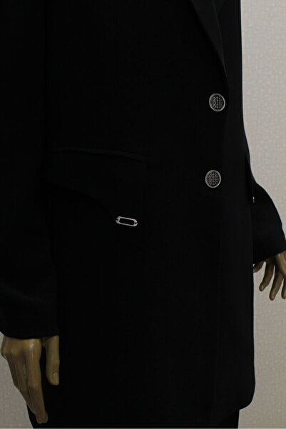 PERFECT 7032 CEKET ÖNDEN ÇÜFT DÜĞMELİ İÇ BLUZ SIFIR KOLUU PANTOLONUN BLEİ YARIM LASTİKLİ 3 LÜ TAKIM QYS TAKI