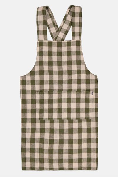 Muy Mucho Adjustable Checkered Kitchen Apron, Green