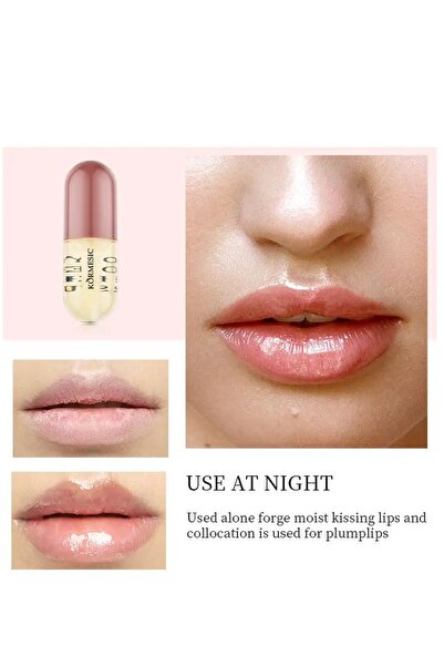 Kormesic مجموعة تكبير الشفاه النباتية الطبيعية ملمع الشفاه كبسولة تكبير الشفاه
