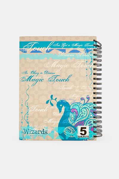 Disney 5 Subjects Magic Touch Spiral Notebook, Grey