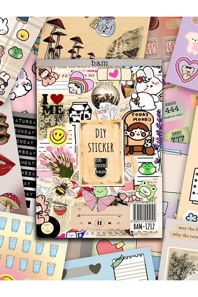 Bam Vintage My DIY Sticker Book 24 * 17 cm 16 pagini Design special Carte cu autocolante colorate