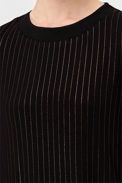 Esswaap Glitter Patterned Pleated Skirt Set Black