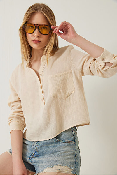 Bianco Lucci Γυναικεία μπλούζα μουσελίνας Premium με γιακά Judge 1001 60271022