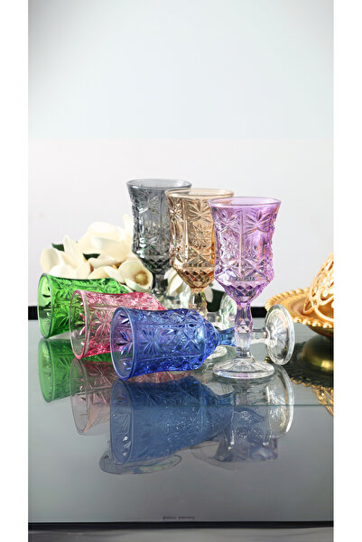 PLT Design 6 Colors Handmade Crystal Standing Coffee Soft Drink and Water Glass