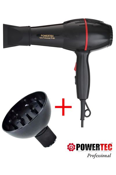 POWERTEC Tr-801 Professional Blow Dryer + Diffuser Volume Head