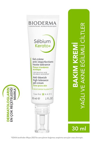 Bioderma Sebium Kerato+ Pflegecreme Anti-Akne-Makel mit AHA, BHA, Salicylsäure 30 m