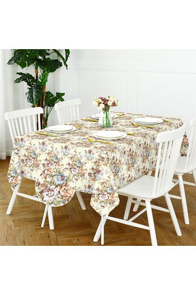 Evim Canvas Daisy Orange Liquid Proof Stain Resistant Tablecloth