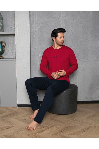 snooza Sude Men's Bamboo Cotton Combed Long Sleeve Soft Textured Seasonal Pajamas Set