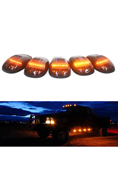 choice2 مصابيح تحديد ارتفاع سقف الكابينة الصفراء من iJDM، 5 قطع، شريط إضاءة L...