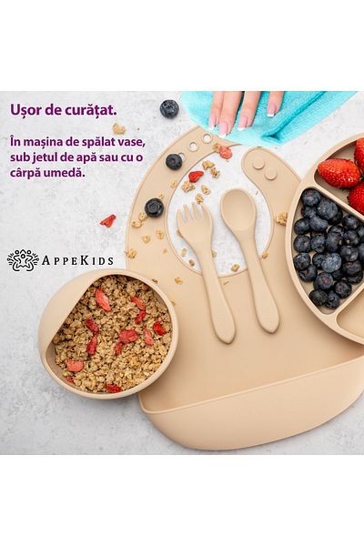 OEM Set Diversificare, AppeKids, 100% Silicon, Classic - Bubble Beige