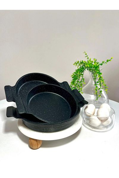 YzHome Set of 3 Black Cast Iron Saucepan Cookware