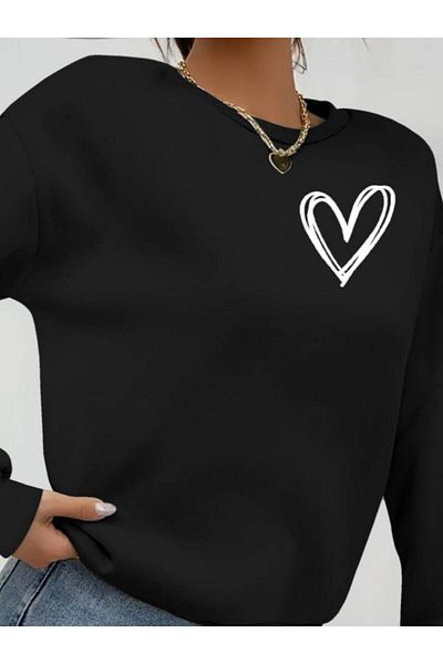 İpeksi Silky Women's Long Sleeve Crew Neck Viscose Two Thread Blouse