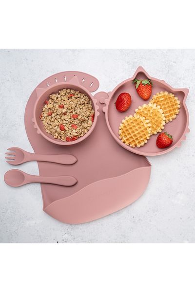OEM Set Diversificare, AppeKids, 100% Silicon, Kitty - Old Rose