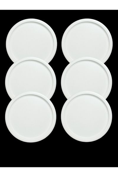 hemlife Set of 6 30 cm White Metal Round American Plates, New Year's Serving Plates, Presentation Tray