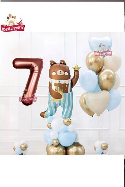 Laviyosa ΧΑΡΙΤΩΜΕΝΟ TEDDY BEAR BEAR FOIL 7 ΕΤΩΝ ΚΑΦΕ ΦΟΥΛΟΛ ΣΕΤ ΣΤΟΛΙΣΤΙΚΟ ΓΕΝΕΘΛΙΩΝ