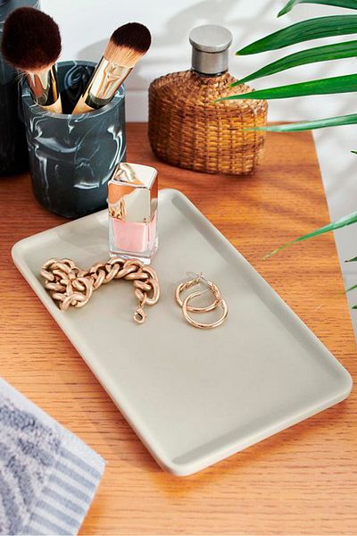 Tchibo Jewelry Ceramic Small Tray, Gray