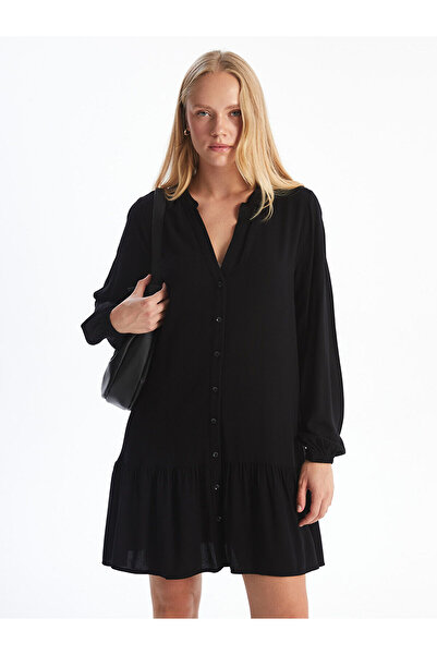 LC Waikiki Off-Shoulder Straight Long Sleeve Dress