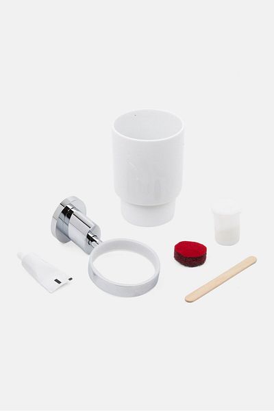Kela Makira Toothbrush Cup Holder Wall Mount, White