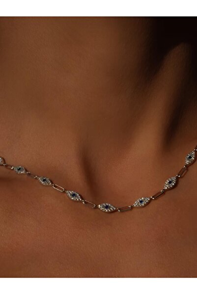 Vigens Mulier 925 Ayar Mini Göz Sıralı Ataç Kolye Ciglio