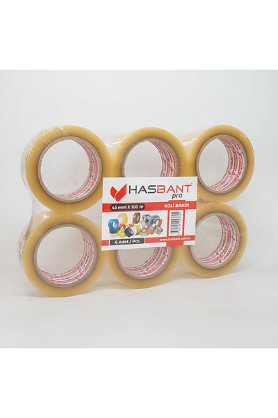 HASBANT Has Tape Pro 45Mmx100M Strap Tape 6' Pack