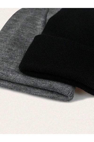 Eke Tekstil Unisex Folded ANTHRACITE, BLACK 2-Piece Beret Set EKEBERESETİ2LIYENI