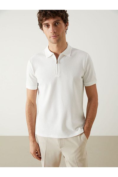 LC Waikiki Ανδρικό μπλουζάκι SOUTHBLUE Polo Collar Plain Jacquard