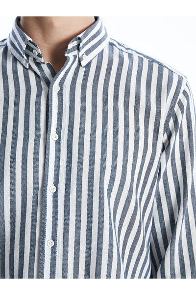 LC Waikiki LCW Vision Regular Fit Uzun Kollu Çizgili Poplin Erkek Gömlek