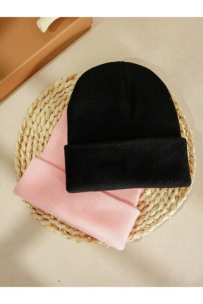 Eke Tekstil Unisex Folded ANTHRACITE, BLACK 2-Piece Beret Set EKEBERESETİ2LIYENI