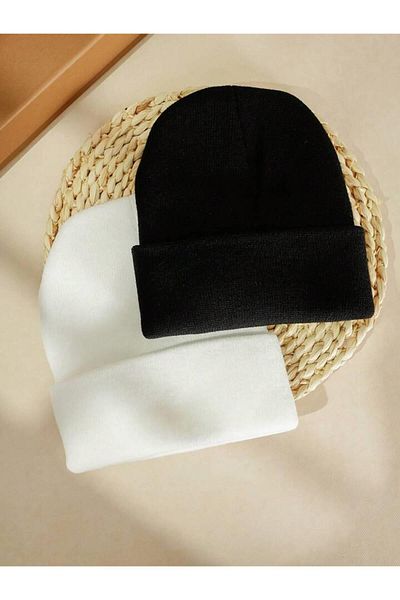 Eke Tekstil Unisex Folded ANTHRACITE, BLACK 2-Piece Beret Set EKEBERESETİ2LIYENI
