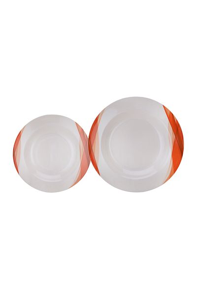DELCASA 14 Piece Orange Ocean Melamineware Dinner Set- DC2151