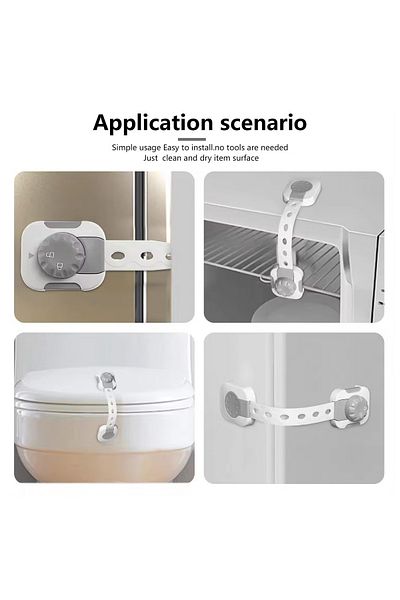 Primo Plus 6pcs Baby Safety Lock Child Safety locks Multi-Functional Adjustable Double Button Baby