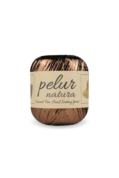 Prestij Boncuk Aren Brown Metallic Raffia Bag and Hobby Knitting Lanyard