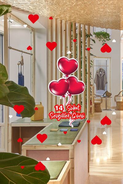 MIGNATIS Inimi cu baloane 14 februarie Ziua Îndrăgostiților Autocolant pentru...