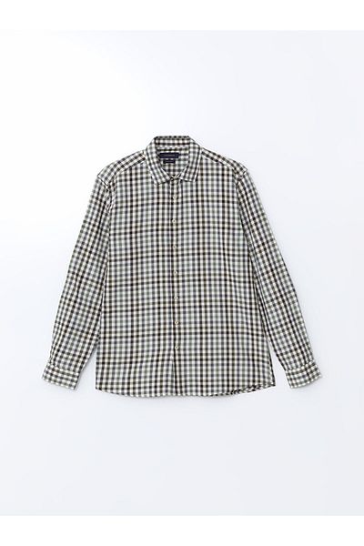 LC Waikiki SOUTHBLUE Slim Fit Langarm-Hemd mit Karomuster für Herren