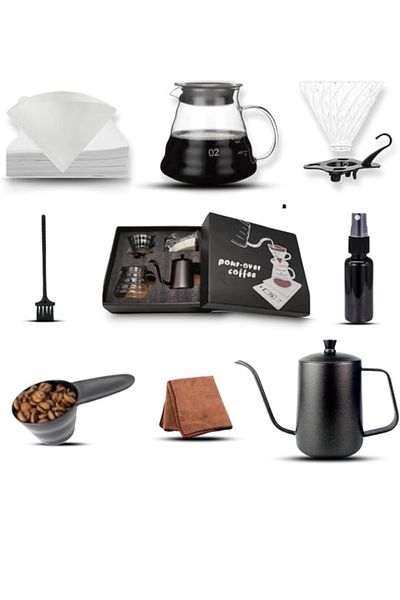 DOPPİO DOPPIO 9 Pcs Pour Over Coffee Maker Dripper Set