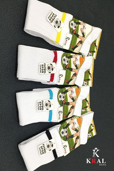 KRAL SOCKS Ανδρικές κάλτσες αγώνα ποδοσφαίρου 4 ζευγαριών (ΜΕΓΕΘΟΣ 40-45) Κολάν Κάλτσες Astroturf
