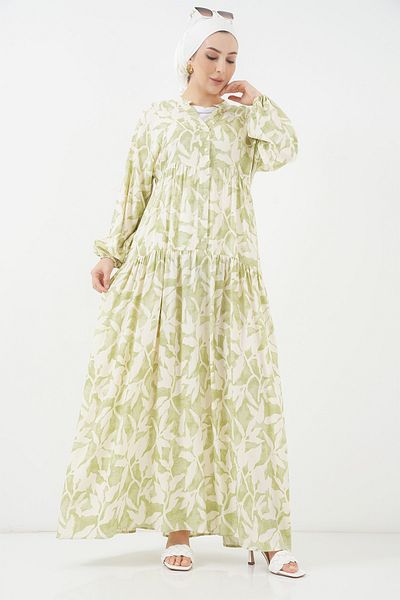 Bigdart 2423 Rochie cu model autentic - N. Verde