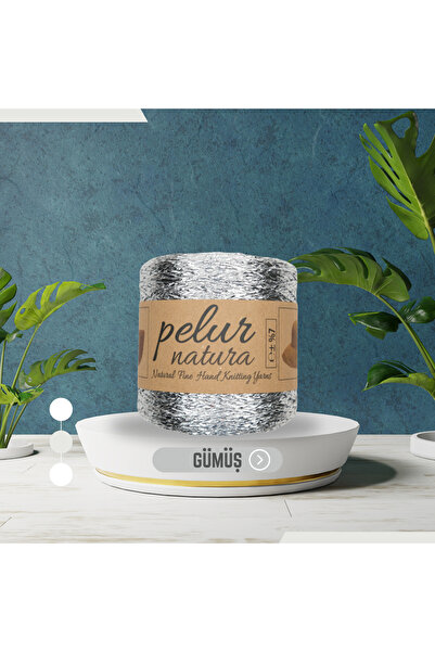 Prestij Boncuk Сріблястий паперовий шнурок для сумок та в'язання