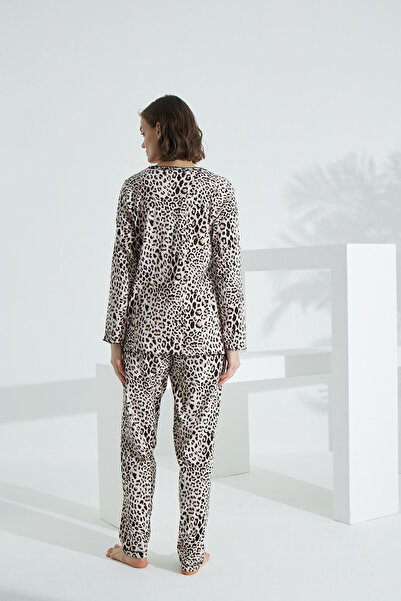 Evia Σετ γυναικεία πιτζάμα με μακριά μανίκια Angelique 100% βαμβάκι 21500