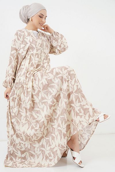Bigdart Φόρεμα Z. Beige με αυθεντικό σχέδιο 2423