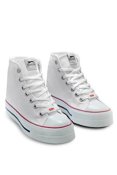 Slazenger Ankle Length Canvas Lace-Up Casual Sneaker Shoes White