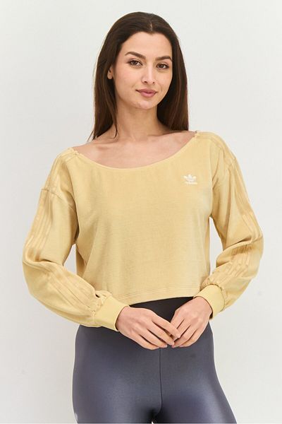 adidas Women Sportswear Fit Long Sleeves Outdoor Top, Tan