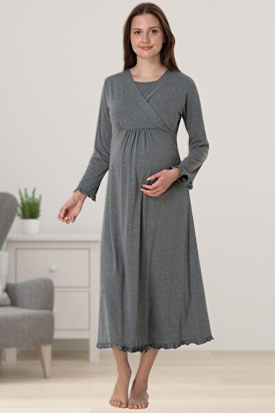 Pelin طقم ثوب نوم نسائي مدخن للحوامل والرضاعة الطبيعية