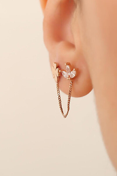 Bayar Gold 14 Ayar Altın Yonca Küpe